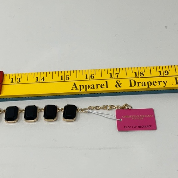 NWT Christian Soriano New York black rectangle necklace - Picture 6 of 8